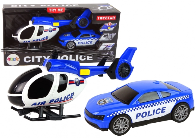 Police Helicopter and Car Play Set with Sound