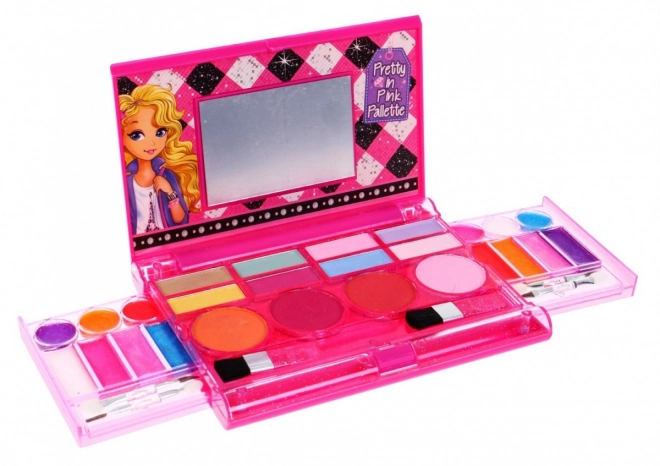 Makeup Set Pink Palette for Kids 5+ Colorful Cosmetics with Accessories