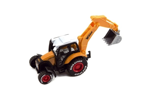 Construction Tractor Toy with Pull-Back Action