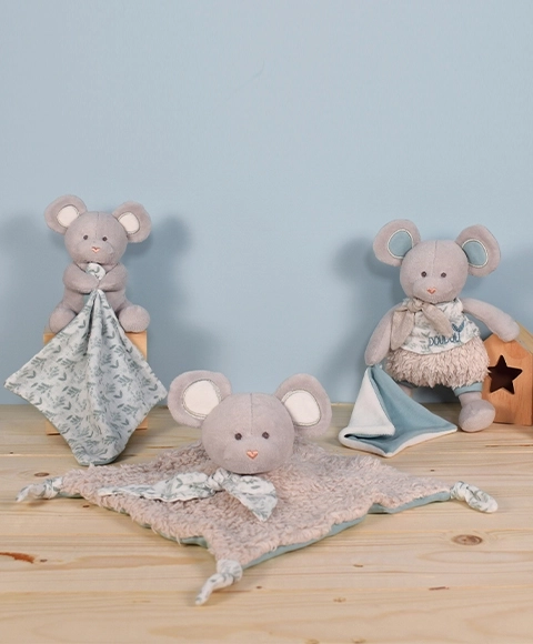 Doudou Gift Set - Plush Mouse with Organic Cotton Blanket