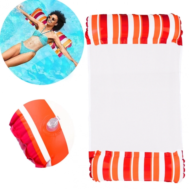 Inflatable Red Water Hammock for Pool and Beach