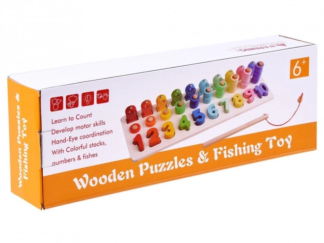 Wooden Puzzle Numbers and Fish