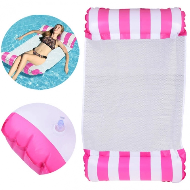 Inflatable Pink Water Hammock for Pool and Beach