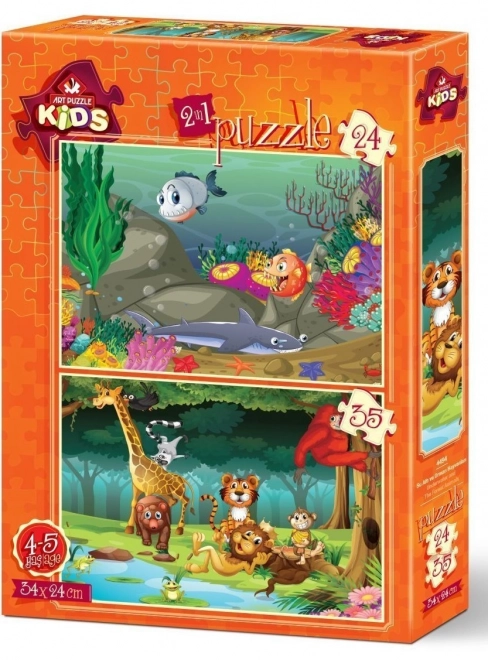 Art Puzzle Under The Sea and Wild Animals