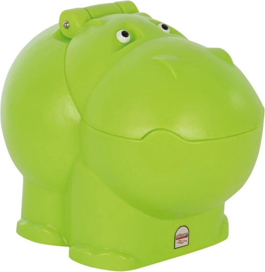 Plastic toy box Hippo green