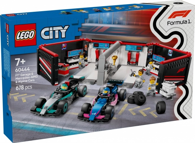 Lego City F1 Garage with Mercedes-AMG and Alpine Cars