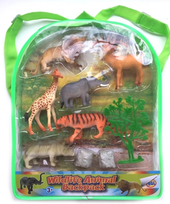 Wild Animals Figure Set in Backpack