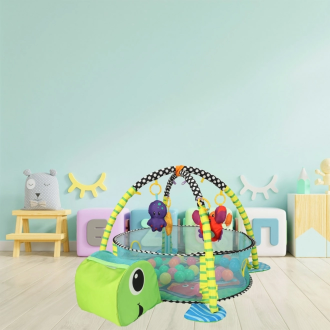 Educational Play Mat 3-in-1 Turtle Playpen with 30 Balls