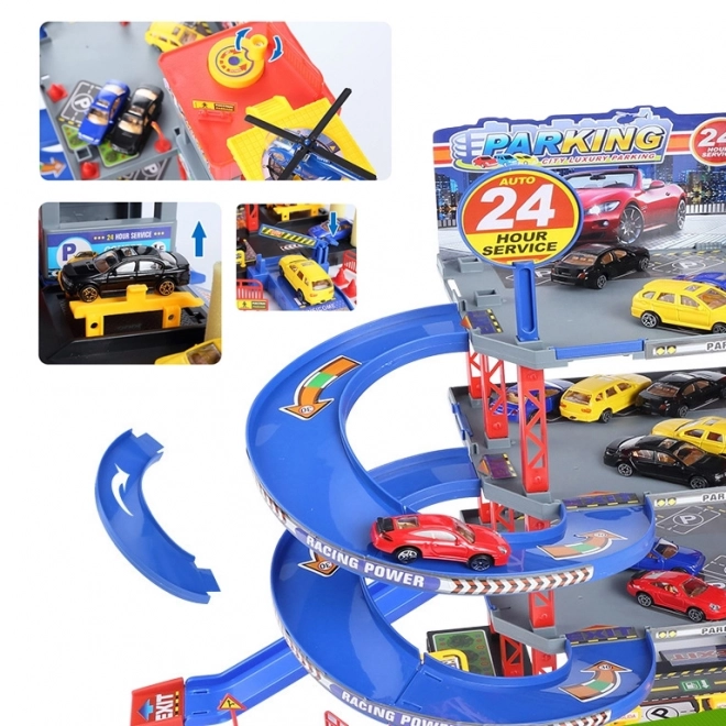 Woopie Multilevel Parking Garage with Car Wash and Helicopter