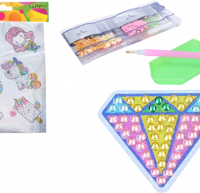 Kreativni set diamantnih nalepk s kamenčki MIX