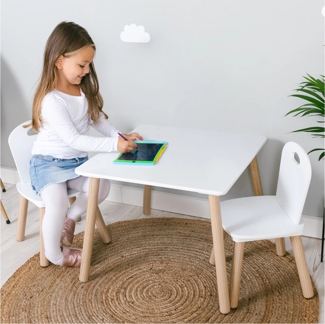 Freeon Wooden Table And Chairs Athena White