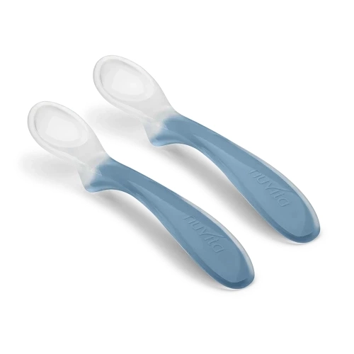 Set of 2 Silicone Spoons, Powder Blue