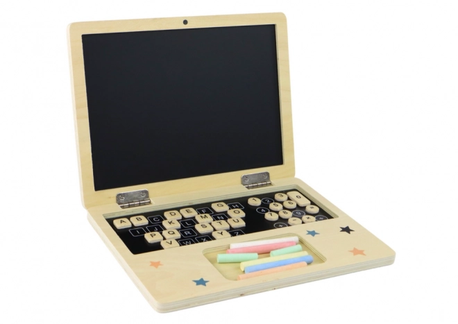 Wooden Laptop Blackboard with Chalk