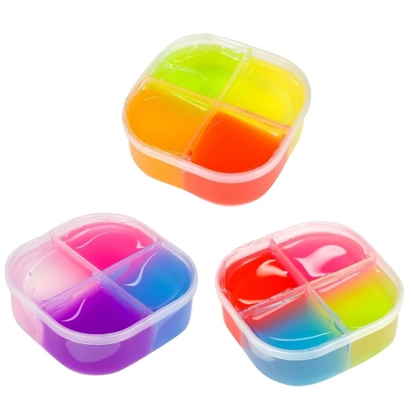 Rainbow Slime Toy in Plastic Container