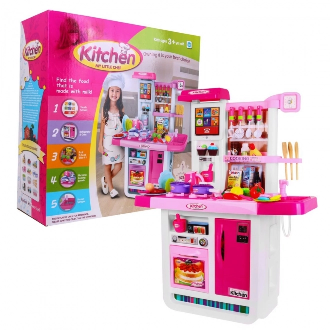 Large Interactive Children's Kitchen Set with Audio Panel