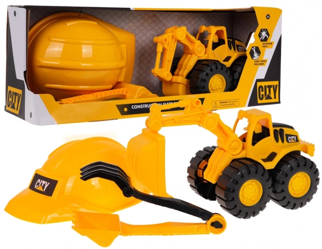 Excavator and Helmet Toy Set