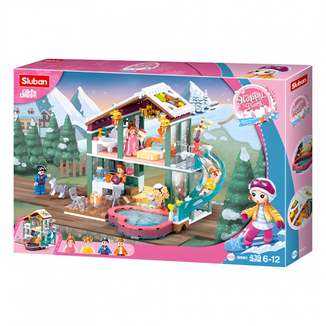 Sluban Winter Holiday Cabin Building Set