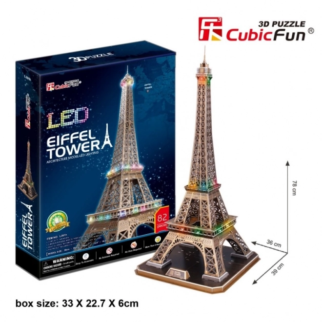 CubicFun Eiffel Tower 3D Puzzle with LED Lights