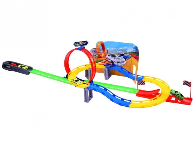 Twisting Racing Track with Launcher and Cars