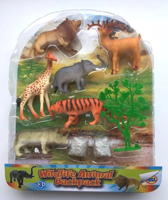 Wild Animals Figure Set in Backpack