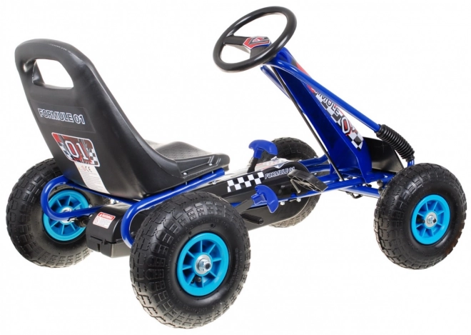 Pedal Go-Kart Blue with Adjustable Seat