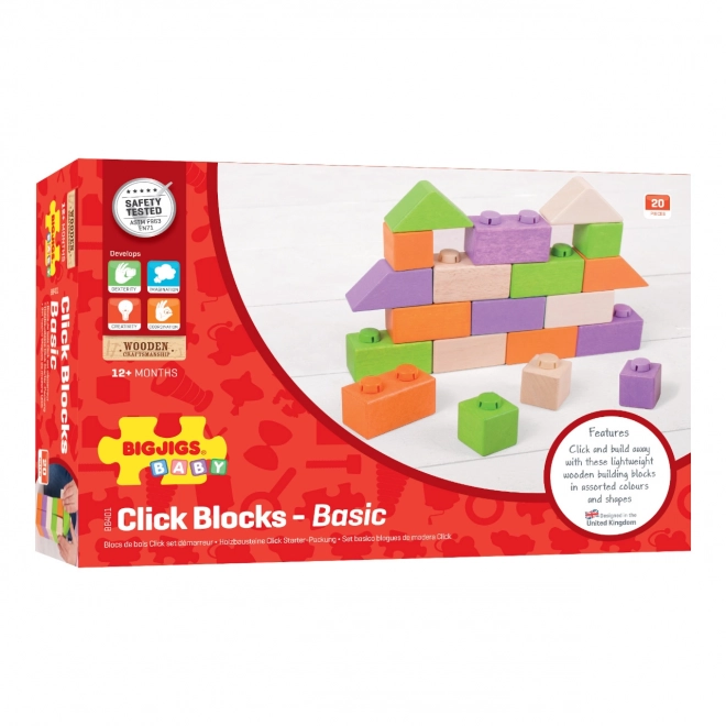 Bigjigs Baby Wooden Connecting Blocks Set