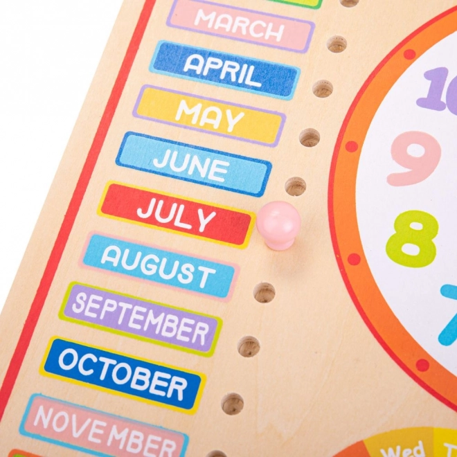 Bigjigs Toys Wooden Clock and Calendar