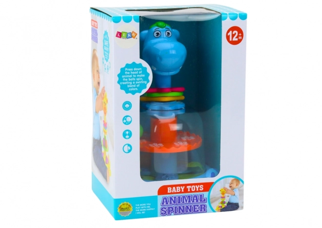Spinning Toy with Balls Hippo for Infants Blue