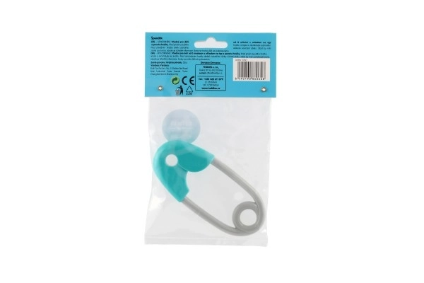 Baby Rattle Pin Turquoise-Grey