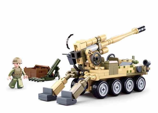 Sluban Army Mobile Cannon with Mortar