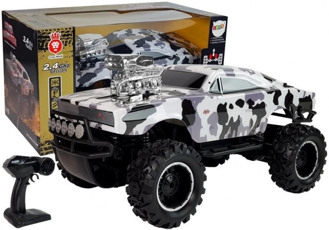 Remote Control Off-Road Car Black and White Camo