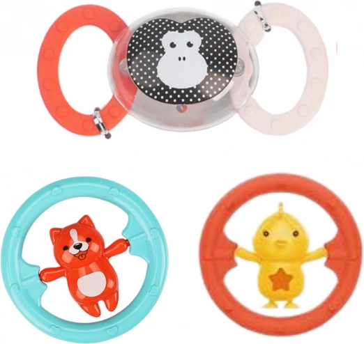 Set of Rattles and Teethers for Babies Animals 6 pcs