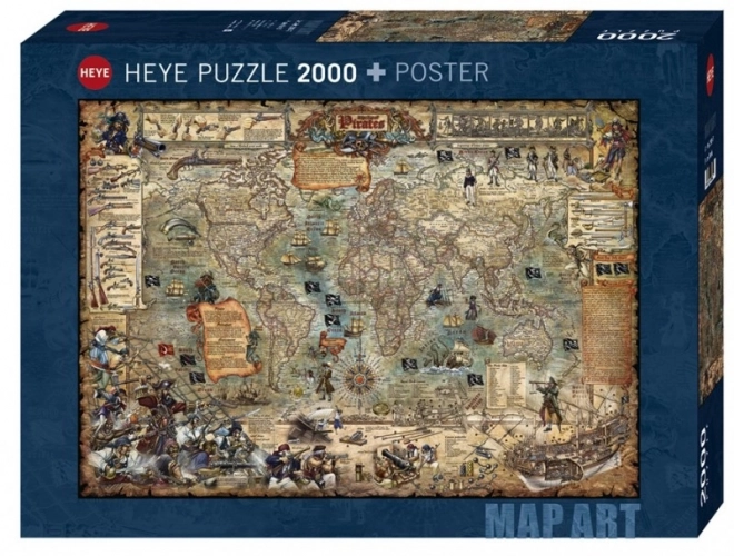 Heye Puzzle Map Art: World of Pirates 2000 Pieces