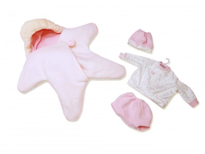 New Born Doll Outfit Llorens 3-Piece Fleece Star Romper