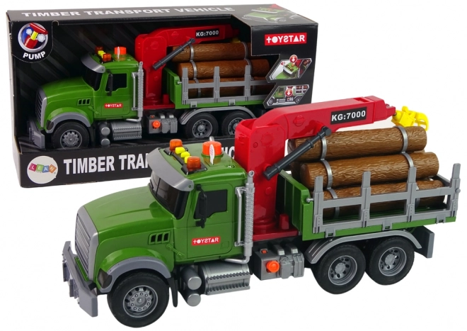 Toy Truck with Crane and Logs with Sound