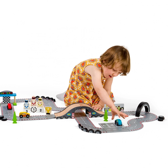 Bigjigs Racing Day Wooden Track Set