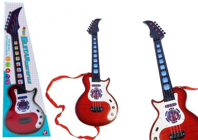 Children's Electric Guitar with Lights and Melodies - Red