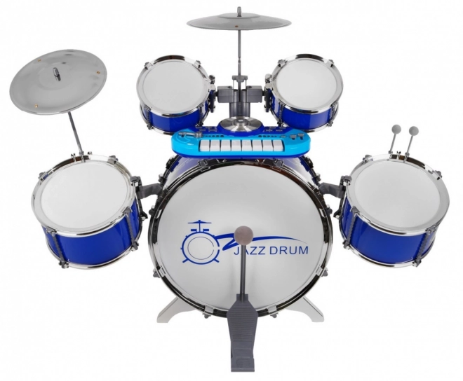 Musical Set Drum Kit with Keyboard and Microphone for Kids 3+ Blue