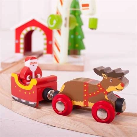 Bigjigs Rail Santa's Sleigh with Track