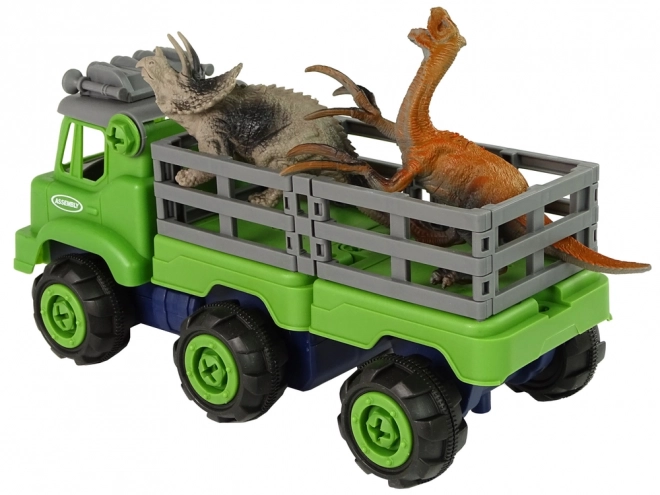 Transport vrachtwagen met dinosaurussen
