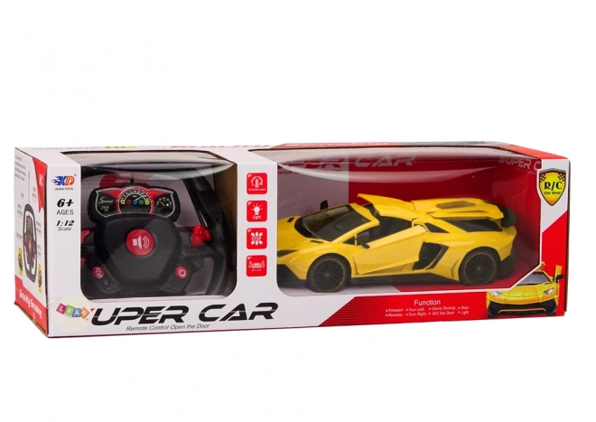 Remote Control Yellow Sports Car with Opening Doors