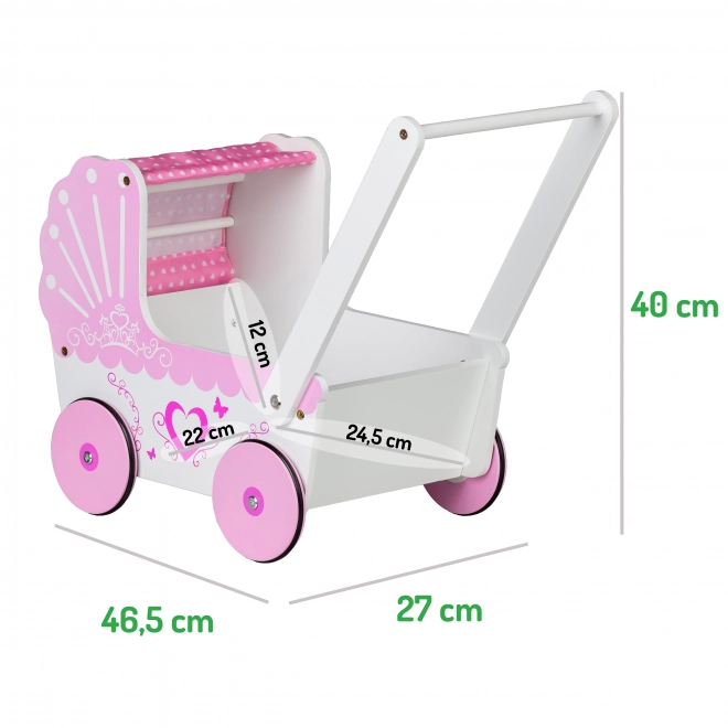 Wooden doll stroller for kids by Ecotoys