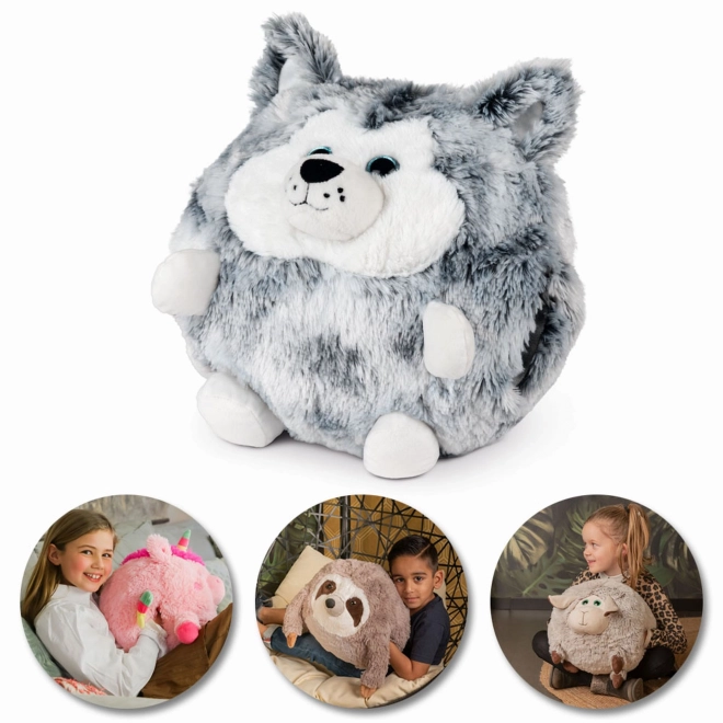 Cozy Noxxiez Husky Heated Plush Pillow 3-in-1