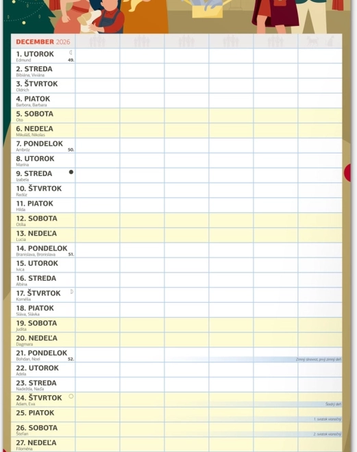 Calendrier mural Planificateur familial XXL 2026
