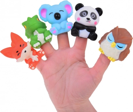 Burattini da dita in gomma animali dello ZOO - set di 5 figurine