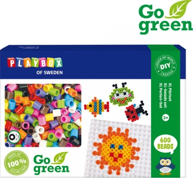 PlayBox Iron-On Beads Go Green XL Set 600 Pieces