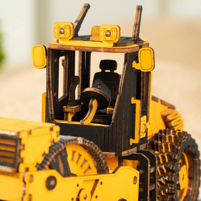 Robotic Wooden 3D Puzzle Road Roller