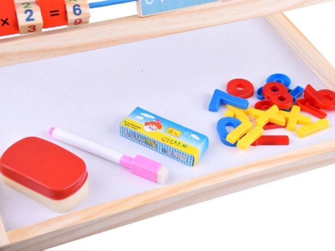 Dual-Sided Chalk and Magnetic Board with Numbers