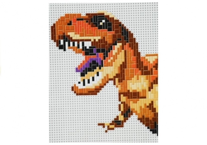 Large Dinosaur Mosaic with Colorful Pegs