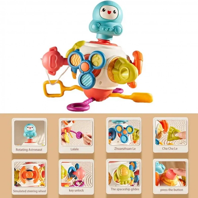 Cubo sensoriale Montessori 8 in 1 razzo spaziale